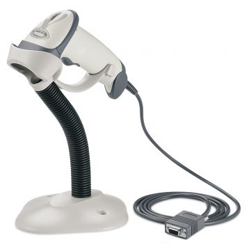 Lecteur zebra LS2208 en RS232 et stand - Blanc